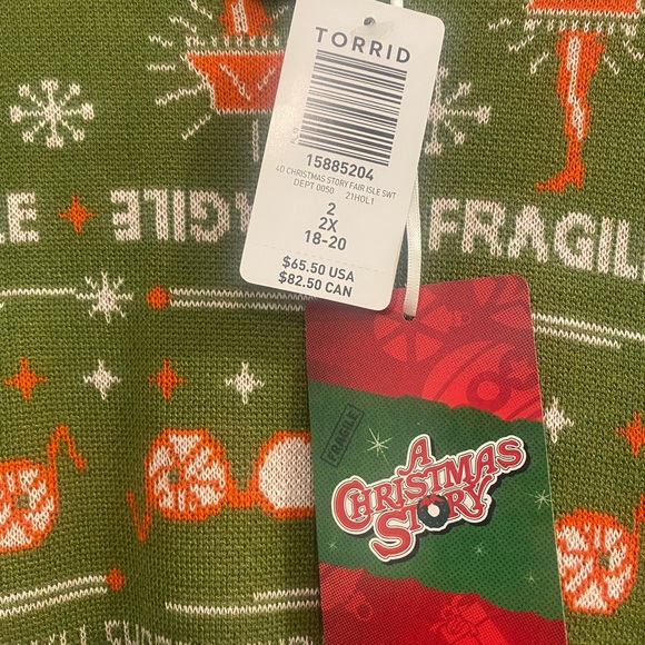 NWT Torrid Size 2 A Christmas Story sweater - Picture 3 of 4